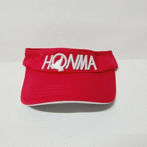 ◆◇未使用 本間ゴルフ HONMA ロゴバイザー赤　レッド　フリーサイズ　57～約59cm◇◆