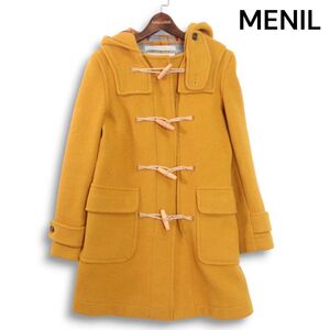 英国製★ MENIL メニル 秋冬♪ 裏地チェック メルトン ウール ダッフルコート Sz.32 レディース　K4T02334_C#N