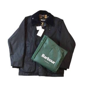 美品 Barbour バブアー BEDALE JACKET ビデイル ワックスコットン ジャケット ネイビー カバー付き メンズ 34