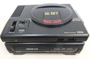 ジャンク品 KS160/ セガ メガドライブ HAA-2510(通電OK) + メガCD HAA-2910(通電せず) 本体 セット/SEGA MEGA DRIVE MEGA CD/レトロゲーム