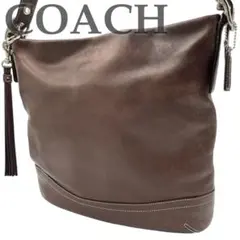 コーチ COACH ショルダーバッグ レザー シグネチャー ブラウン 男女兼用