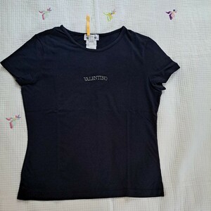 VALENTINO レディース半袖Tシャツ/ブラックL /イタリア製/ドライクリーニング済み/送料無料/ネコポス発送