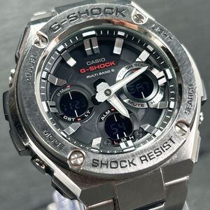 美品 CASIO カシオ G-SHOCK ジーショック G-STEEL GST-W110D-1AJF 腕時計 タフソーラー 電波ソーラー アナデジ 多機能 メンズ 動作確認済み