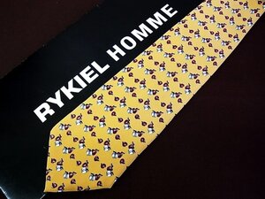 ♪8321C♪良品【林檎 りんご 果実 柄】ソニアリキエル【SONIA RYKIEL】ネクタイ