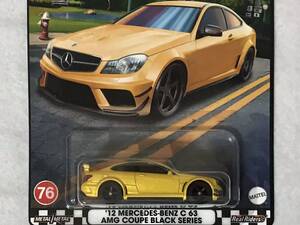 ホットウィール ’12 MERCEDES BENZ C63 AMG COUPE BLACK SERIES 黄メタ HotWheels メルセデス ベンツ AMGクーペ ブラックシリーズ 未開封