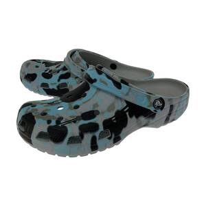 crocs クロックス カモフラ サンダル sizeM9 W11/ブラック×ブルー