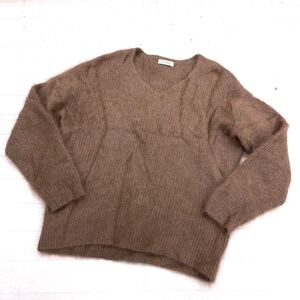 1625◎ BEAUTY&YOUTH UNITED ARROWS ユナイテッドアローズ トップス ウール ニット Vネック 長袖 ブラウン レディース