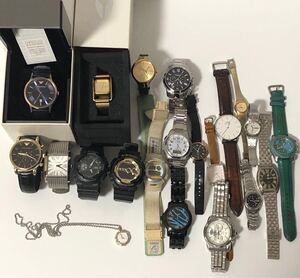 腕時計等まとめ 腕時計20本 ペンダントウォッチ1個セット NIXON/EMPORIO ARMANI/CASIO G-SHOCK BABY-G/FOSSIL/DW/ALBA/SEIKO等 1円〜