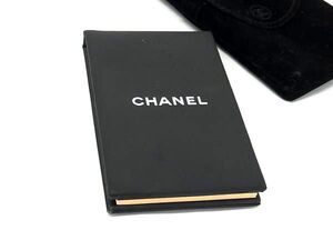 ■極美品■ CHANEL シャネル ミラー付き あぶらとり紙 オイルコントロールティッシュ メイク用品 コスメ ブラック系 DG5182