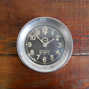 希少！U.S.NAVY 米海軍 デッキクロック 1941年【#2259】時計 ウォールクロック 40s アンティーク MARK1 DECK CLOCK CHELSEA ヴィンテージ