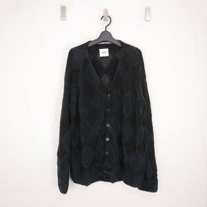 TAKAHIRO MIYASHITA The Soloist. タカヒロミヤシタザソロイスト argyle cardigan メンズ アーガイル カーディガン BLACK 50 sk.0005SS20