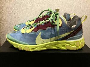 undercover NIKE REACT ELEMENT 87 US9.5 nikelab airmax vapar BQ2718 400 ブルー ライム 27.5