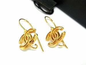 1円 ■美品■ CHANEL シャネル ココマーク 99P フック式 ピアス アクセサリー レディース ゴールド系 BG9788