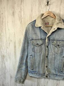 665☆【USA製 アメリカ古着 80s ヴィンテージ 裏ボア デニムジャケット】LEVIS リーバイス ジージャン アメカジ 40