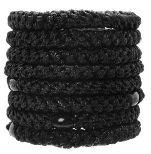 ポニーテール チューブ 8P L. Erickson Grab&Go Ponytail Holders, Black Metallic, Set of Eight-Exceptionally Secure with Gentle Hold