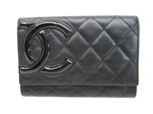 【正規品】CHANEL シャネル カンボンライン マトラッセ 二つ折り財布 ココマーク ラムスキン 1K71 BE3/A4