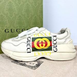 1円 【極上品】 GUCCI グッチ 【王者の風格】 メンズ ライトン ダットスニーカー インターロッキング 靴 ビンテージロゴ 7 1/2 26.5cm相当