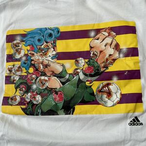 【Mサイズ】即決！adidas MANGA FEVER アディダス 2002年日韓W杯記念マンガフィーバーTシャツ(ホワイト) 美中古品 ジョジョの奇妙な冒険