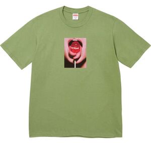 【Mサイズ】Supreme Lollipop Tee Mossシュプリーム ロリポップ Tシャツ モス green グリーン 緑 logo ロゴ 24fw スプレットタン 舌