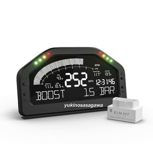 OBD2 Bluetooth フルカラー レーシングメーター RPM ブースト計 メーター タコメーター 水温計 HKS TRUST レース DEFI