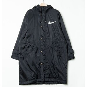 【1円スタート】90’s～00’s NIKE ナイキ サイズL 裏ボア ジップアップ コート ナイロン100％ ブラック メンズ 秋冬 アウター スポーティ