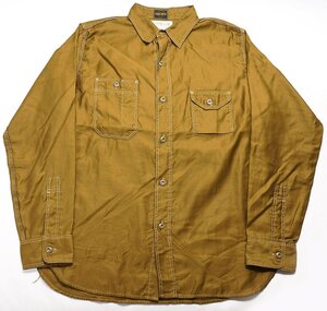 SugarCane (シュガーケーン) 3oz. Cotton Sateen Work Shirt / コットンサテン ワークシャツ sc28993 極美品 カーキ size XL