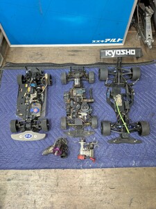 完全ジャンク品 部品取り エンジン式 ラジコン シャーシ ３台 中古現状優先（検索 KYOSHO 京商 O.S.ENGINE SANWA エンジンRCカー