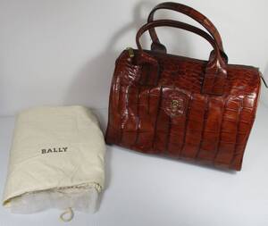 BA-114　BALLY　バリーボストンバッグ　ワニ革　　