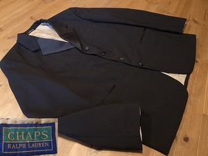 USA製 CHAPS RALPH LAUREN ラルフローレン 黒 ウール タキシード 4釦 テーラード ジャケット ブレザー アメリカ古着 サイズ 44R ２XL 相当