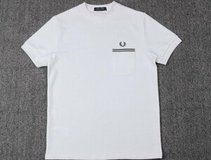 新品◆【格好いい】【コットン】メンズＴシャツFREDフレッドペリー半袖シャポケット白XL