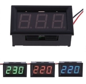 高品質 LED AC 30-500Vデジタル電圧計交流電圧計表示 赤青※緑！