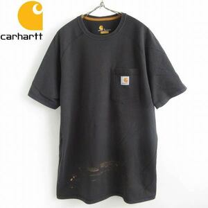 carhartt カーハート ラグランスリーブ 半袖Tシャツ 黒 L ブラック リラックスフィット ポケット ポケT d143-01-0180