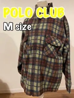 polo club♡ メンズ長袖ポロシャツ　チェック柄　Mサイズ