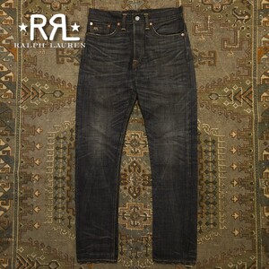 【USA製】 RRL Black Coal Wash Slim Narrow Jeans 【30×30】 ブラック コール スリムナロー ジーンズ デニム 黒 レザー 肉厚 RalphLauren