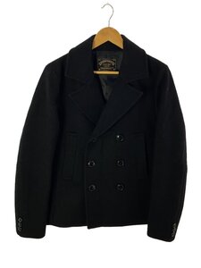 291295=HOMME◆ピーコート/2/ウール/BLK/無地/535-0501//