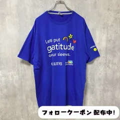 古着 used　半袖プリントTシャツ　青　オーバーサイズ　ビッグシルエット