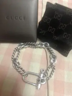 超希少 オールド GUCCI グッチ ブレスレット ツイスト シルバー　925