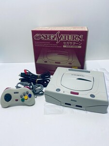 SS セガ SEGA SATURN セガサターン HST-3220 ホワイト本体ゲームソフトレトロゲーム 希少品 箱付 動作確認済 美品/ 動作品 (D-11)