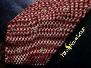 ♪2344D♪状態並品【刺繍 馬 ウマ 柄】ラルフローレン【RALPH LAUREN】ネクタイ