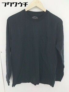 ◇ green label relaxing UNITED ARROWS スタンドカラー 無地 長袖 Tシャツ カットソー サイズ M ブラック メンズ