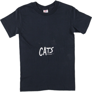 古着 80年代 TEE SHIRTS CATS キャッツ プリントTシャツ USA製 レディースM ヴィンテージ /eaa441199 【SS2409_30%】