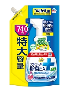 まとめ得 らくハピ アルコール除菌EX つめかえ 740mL アース製薬 消毒用アルコール x [10個] /h