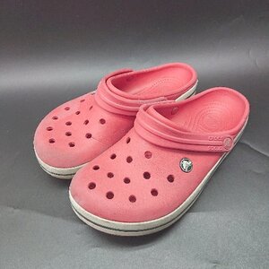 ◇ ⊂ CROCS クロックス サンダル サイズ7 レッド ホワイト メンズ E