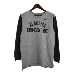 NIKE ナイキ アラバマ・クリムゾンタイド 長袖Ｔシャツ ロゴ グレー (メンズ M) 中古 古着 R4018