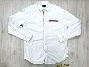 TK MIXPICE タケオキクチ メンズ トリコロール 袖2WAY シャツ 綿 M 白