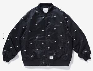 黒S WTAPS TEAM JACKET NYLON TWILL TEXTILE Cross bone clossbone クロスボーン チームジャケット