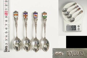 ② シルバー 刻印有 スプーン 4本まとめて カトラリー 約59g silver イギリス スターリングシルバー イギリスアンティーク