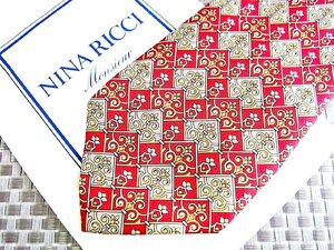 ♪34467D♪状態並品【植物 装飾 柄】ニナリッチ【NINA RICCI】ネクタイ