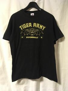 【90s TIGER ARMY ビンテージ バンド Tシャツ】DELTA製 M ブラック サイコビリー ロカビリー バンT レア パンク ロック USA製　古着　レア