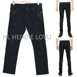 HL HEDDIE LOVU/エディールーヴ 17AW ダメージ加工 ブラックデニム スキニーパンツ 31 リペア加工 樹脂ペイント SAINT LAURENT PARIS関連